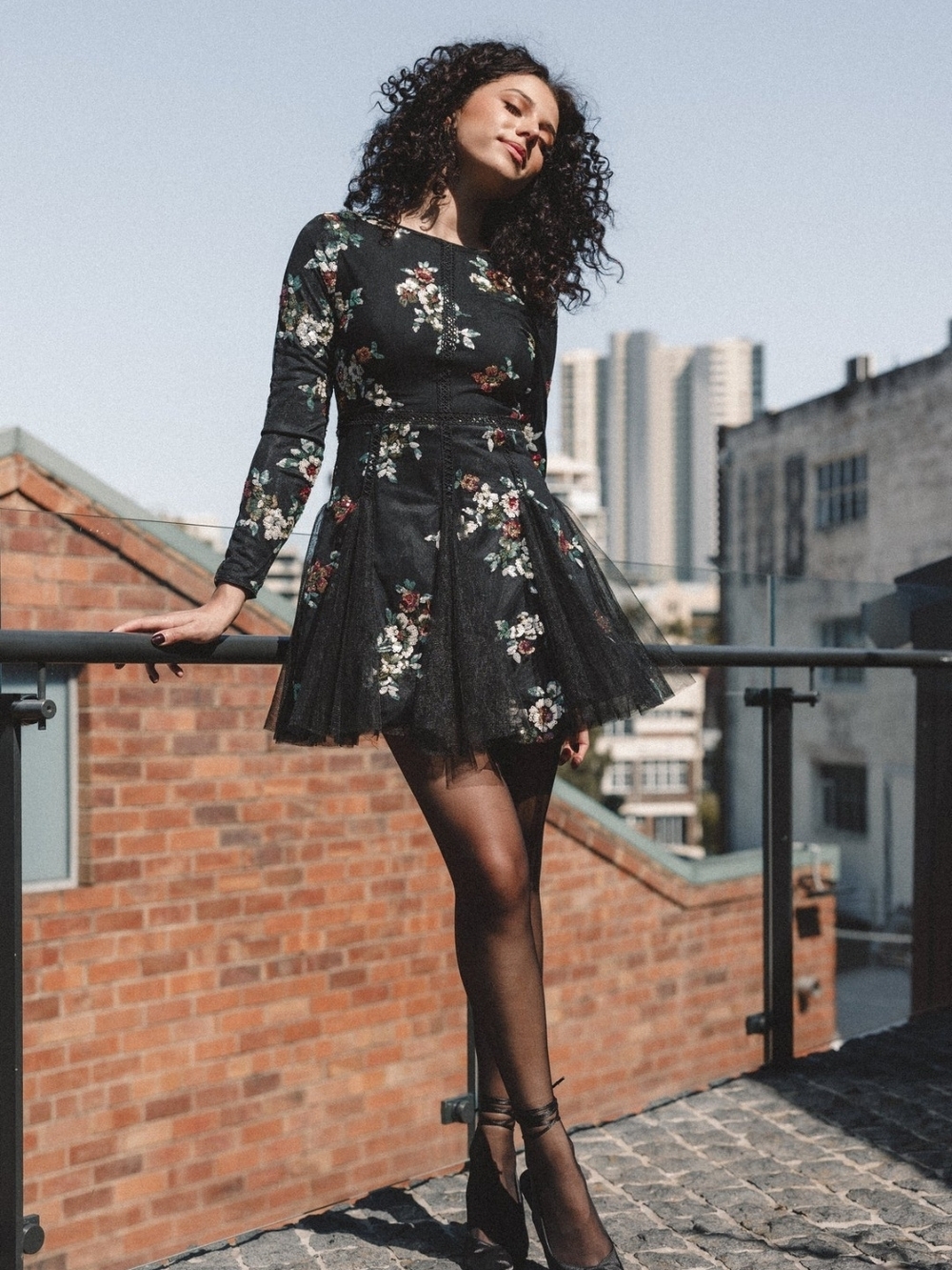 Petal + Pup Woodsen Long-sleeve Sequin Mini Dress